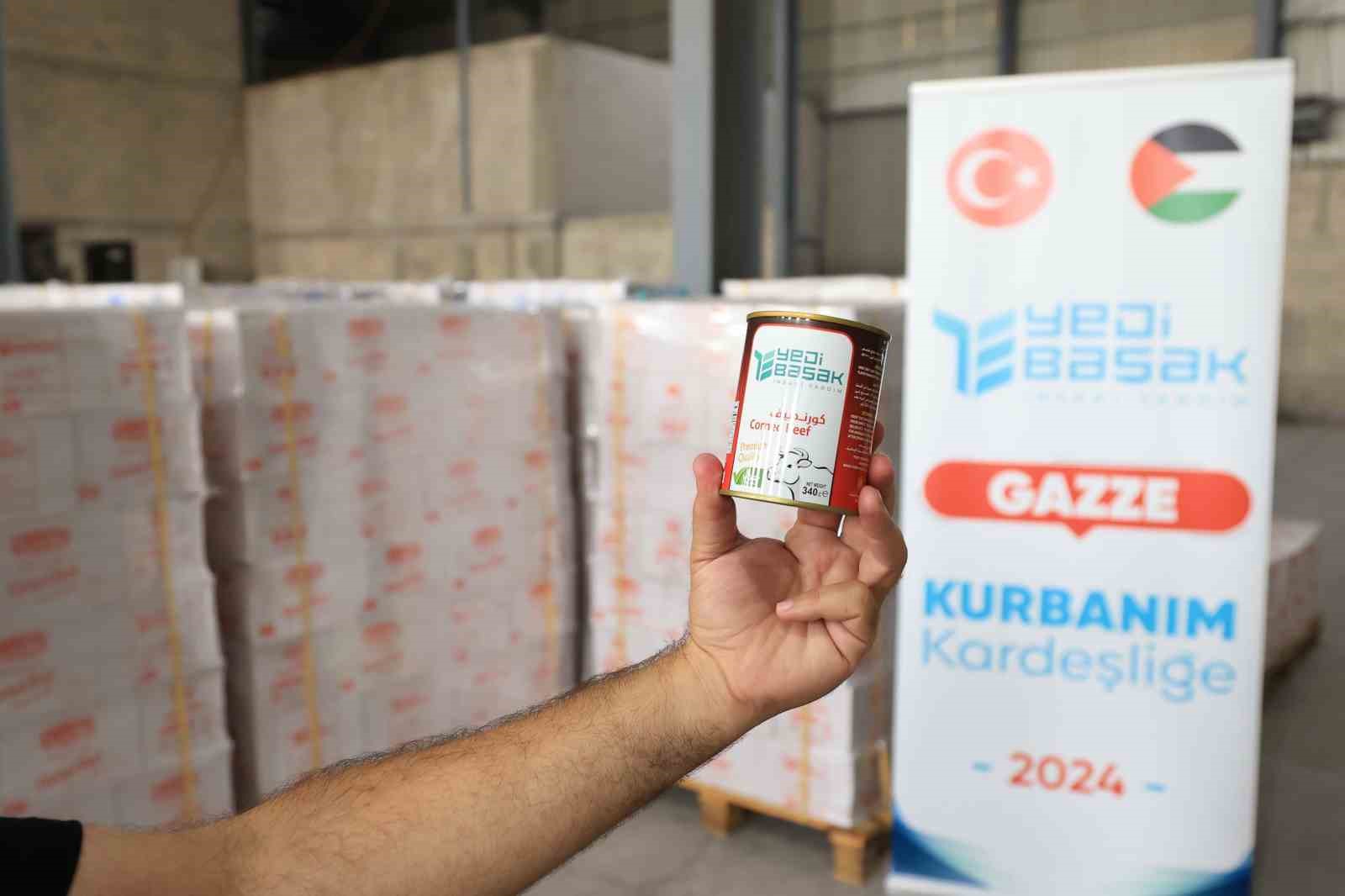 Yedi Başak Derneği, kuban bağışlarını konserve olarak Gazzelilere ulaştırdı
