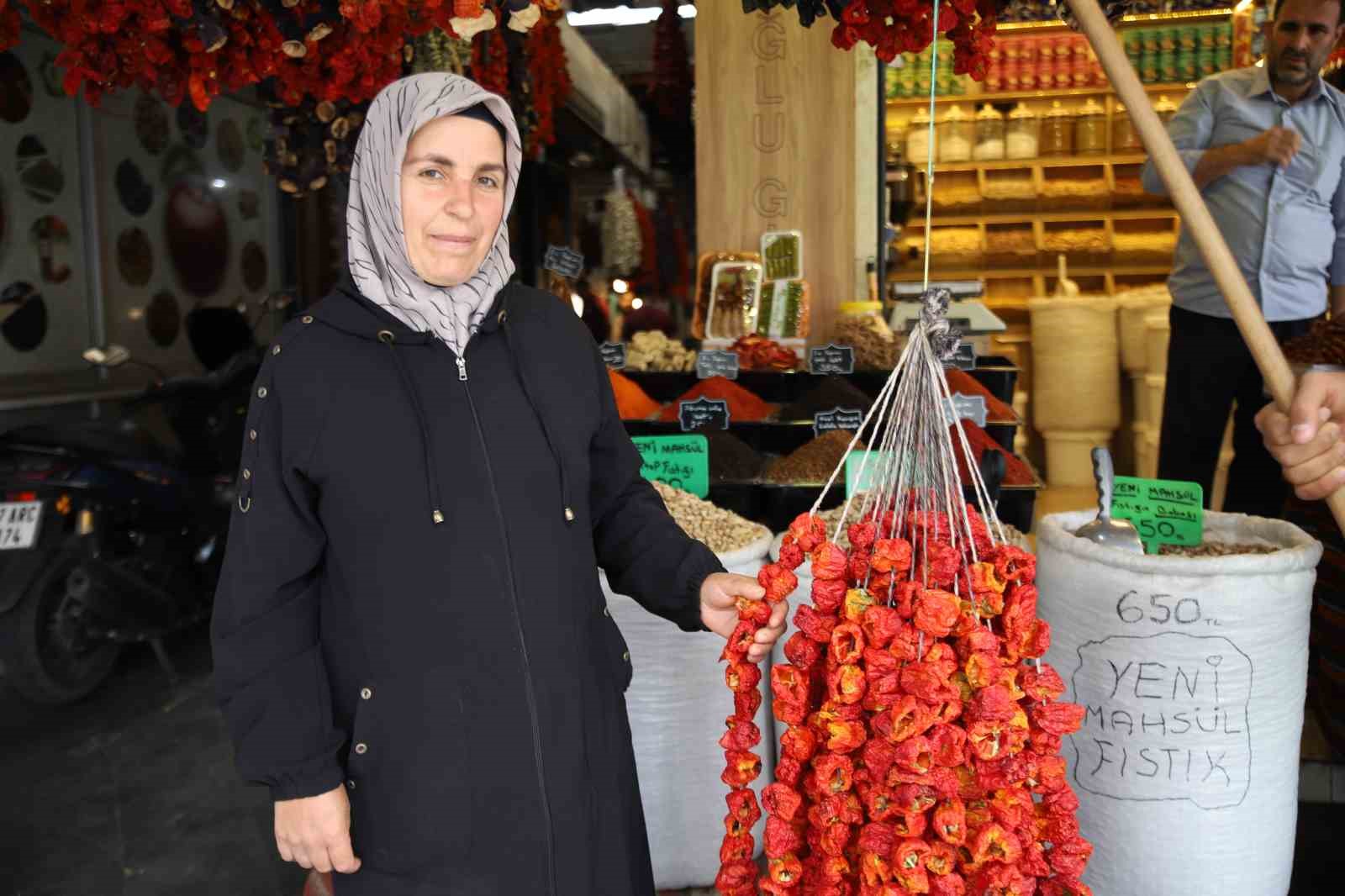 Patlıcan, kabak ve biber kurutmalıkları görsel şölen sunuyor
