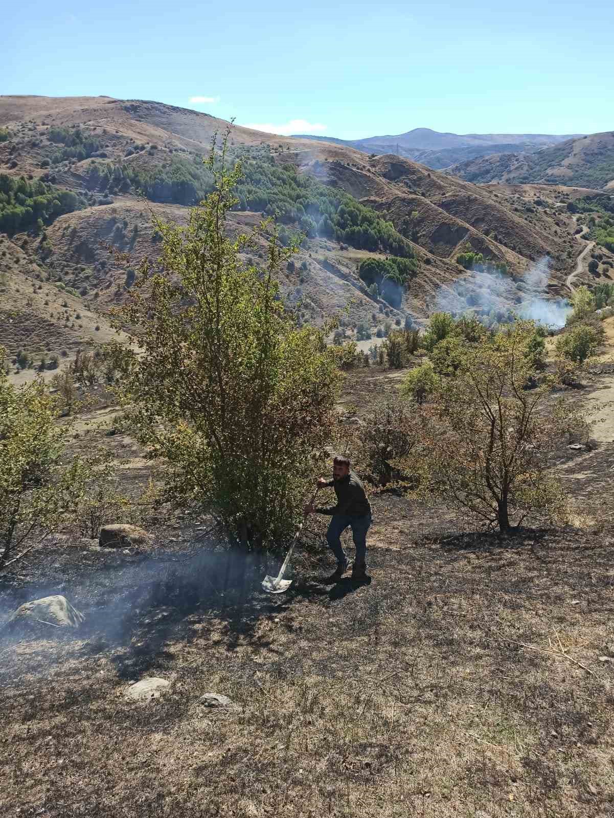 Tunceli’deki yangın ormanlık alana sıçramadan söndürüldü
