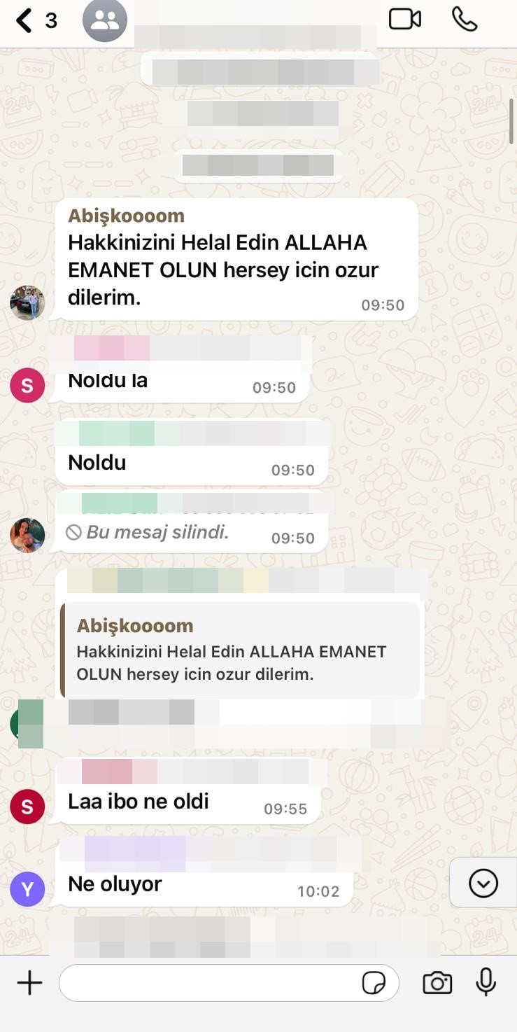 Whatsapp’tan grup kurup vedalaştı, peçeteye doğum ve ölüm tarihini yazıp ortadan kayboldu
