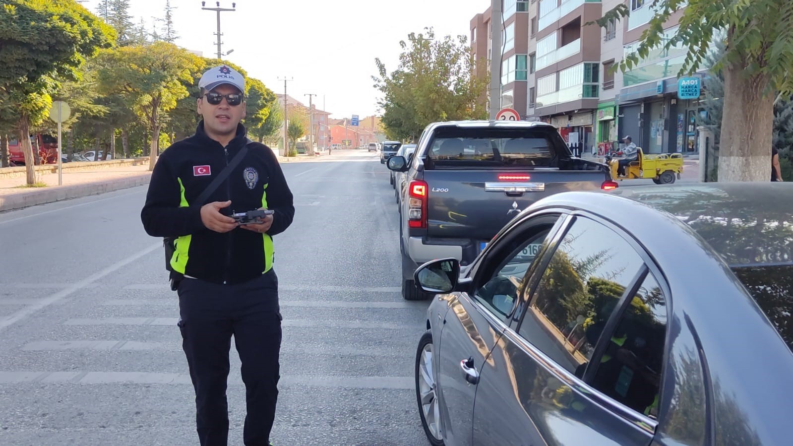 Kulu’da dron destekli yaya geçidi uygulaması yapıldı
