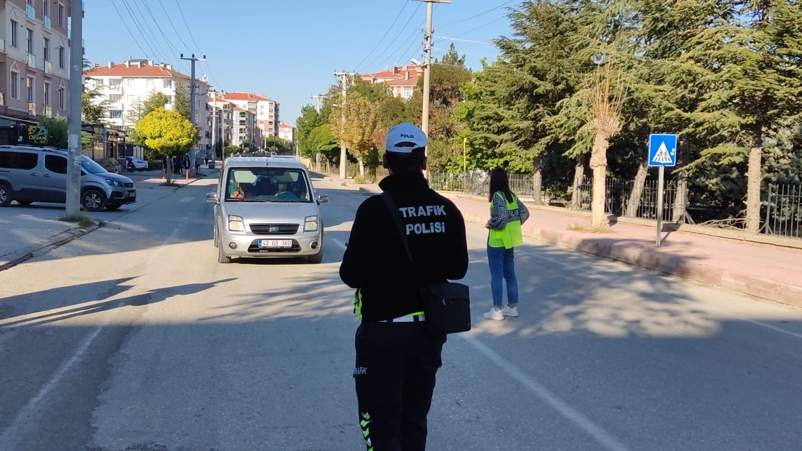 Kulu’da dron destekli yaya geçidi uygulaması yapıldı
