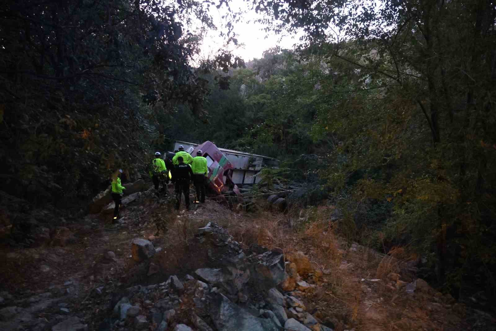 Kamyon şarampole uçtu, sürücü hayatını kaybetti
