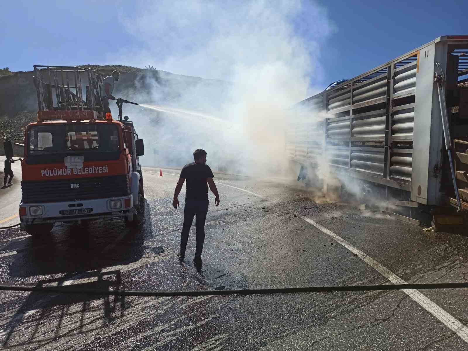 Şoförün dikkati aracın yanmasını önledi
