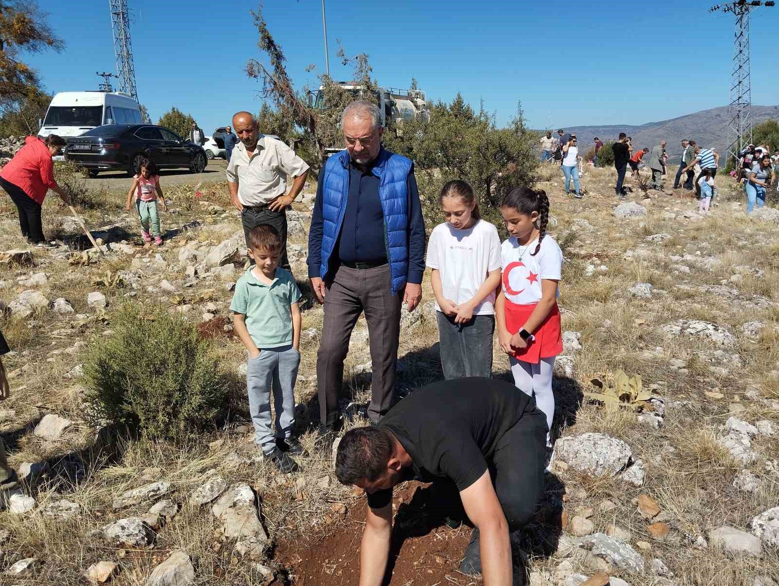 Zile’de şehit polis Yılmaz ve küçük Narin için fidanlar toprakla buluştu
