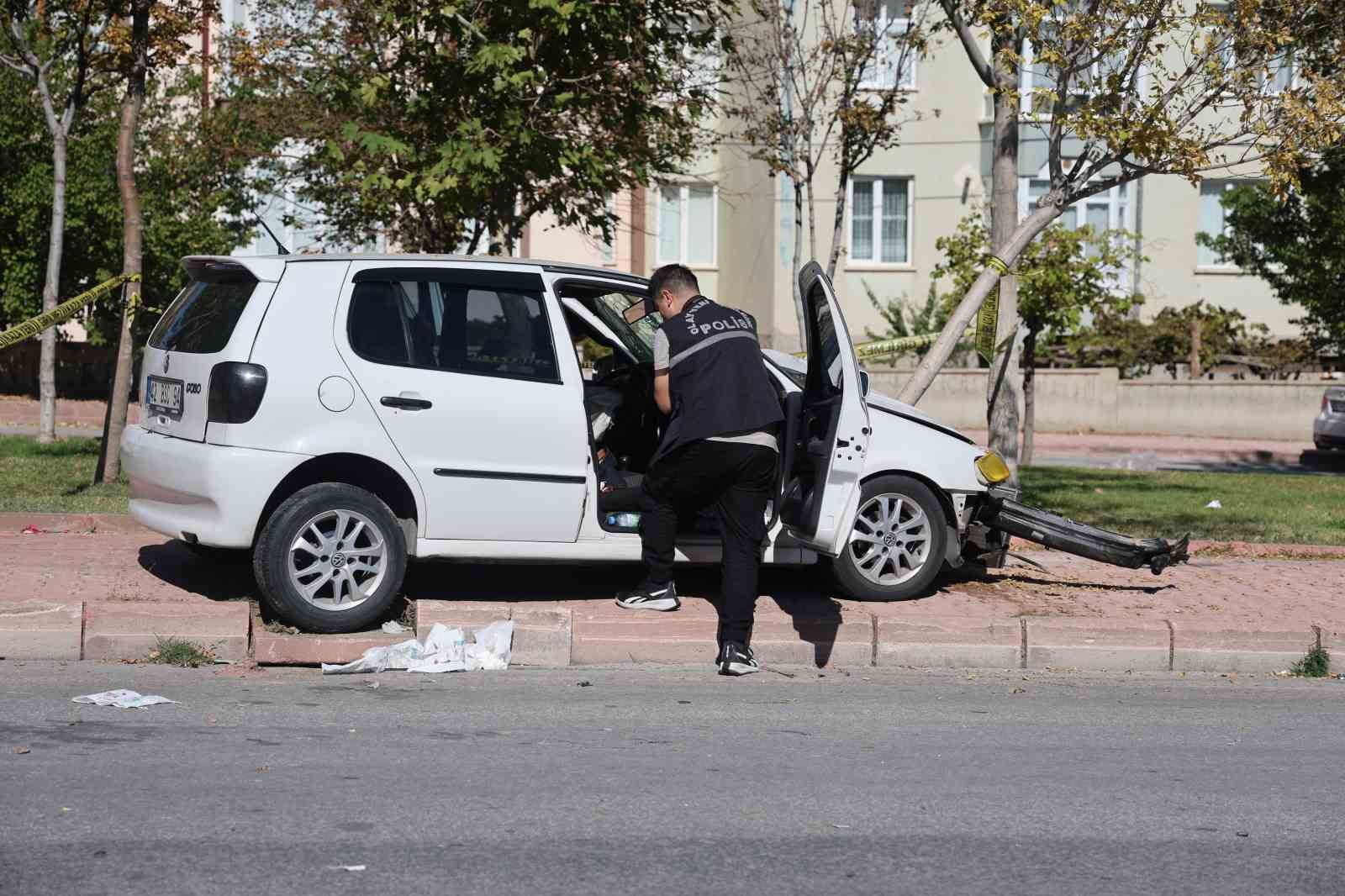 Kalp krizi geçiren sürücü ağaca çarparak durabildi
