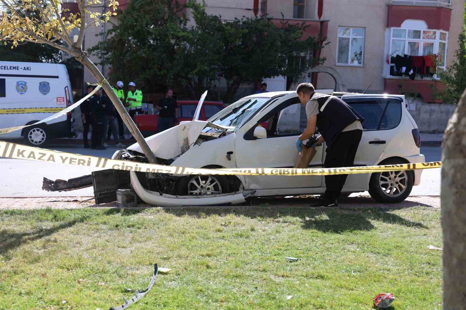 Kalp krizi geçiren sürücü ağaca çarparak durabildi
