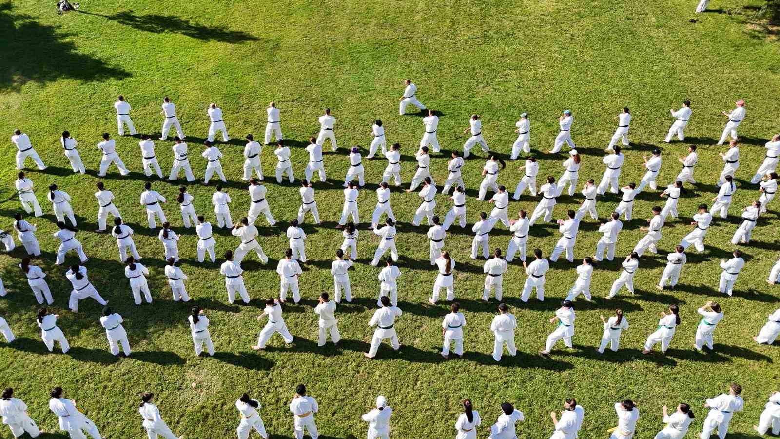 Bursa’da 240 kişilik karate şovu görsel şölen oluşturdu
