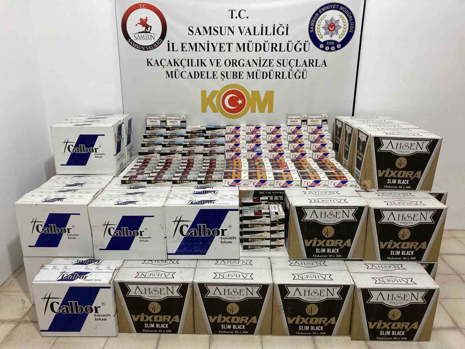 Samsun’da 350 bin adet  makaron ele geçirildi
