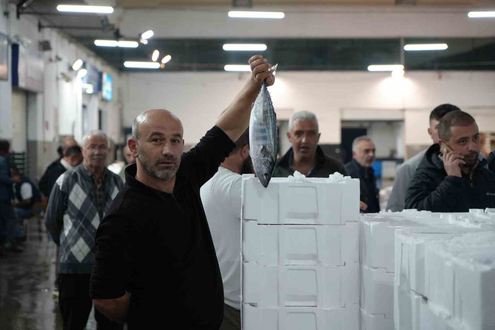 Balık mezadında kasalar dolusu palamut kapış kapış satıldı
