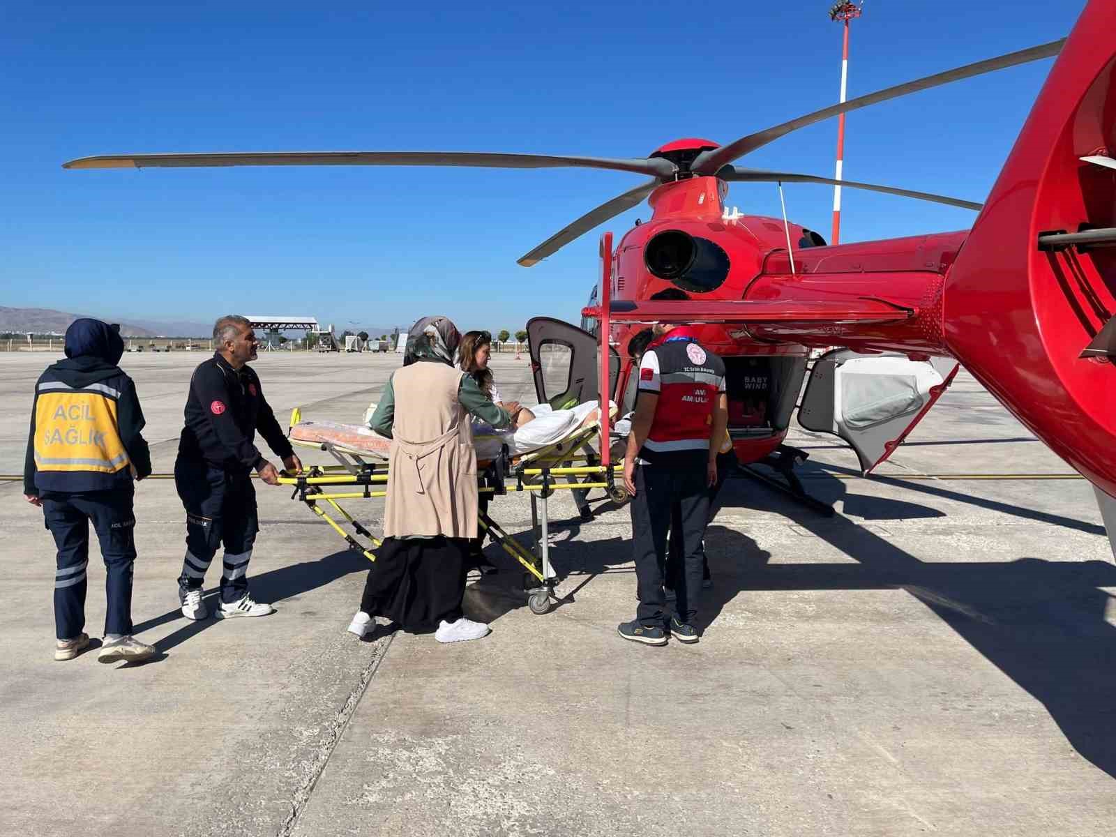 Ambulans helikopter Damla bebek için havalandı
