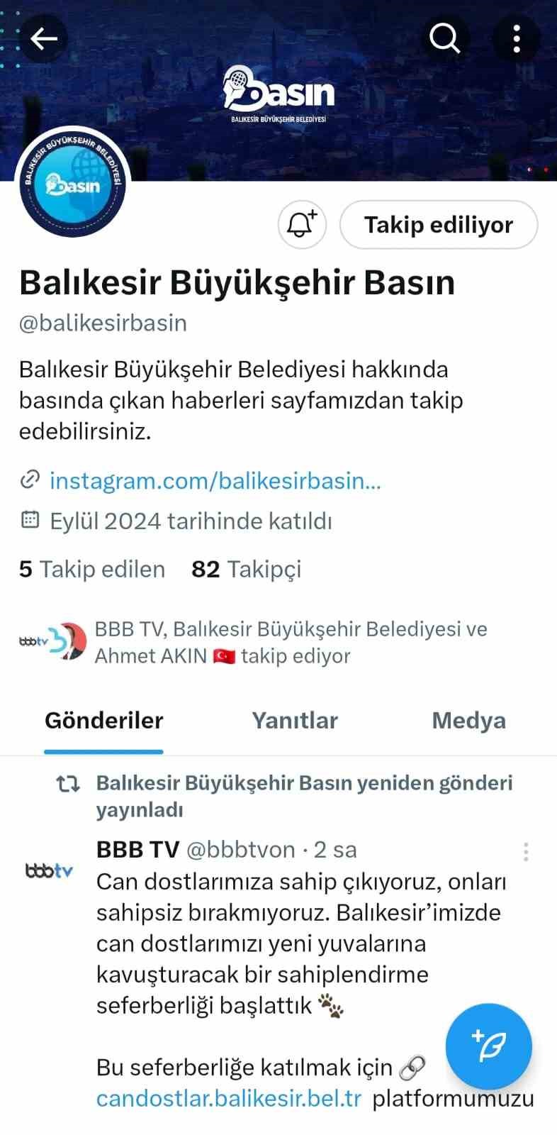 Balıkesir Büyükşehir Belediyesi’nin haberlerine kolay erişim imkanı
