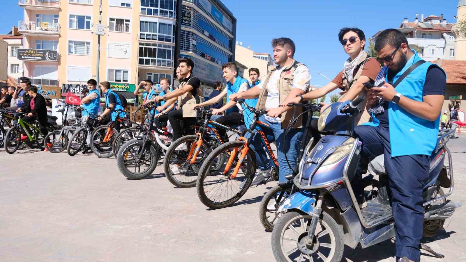 Karaman’da Filistin’e destek için motor ve bisiklet konvoyu düzenlendi
