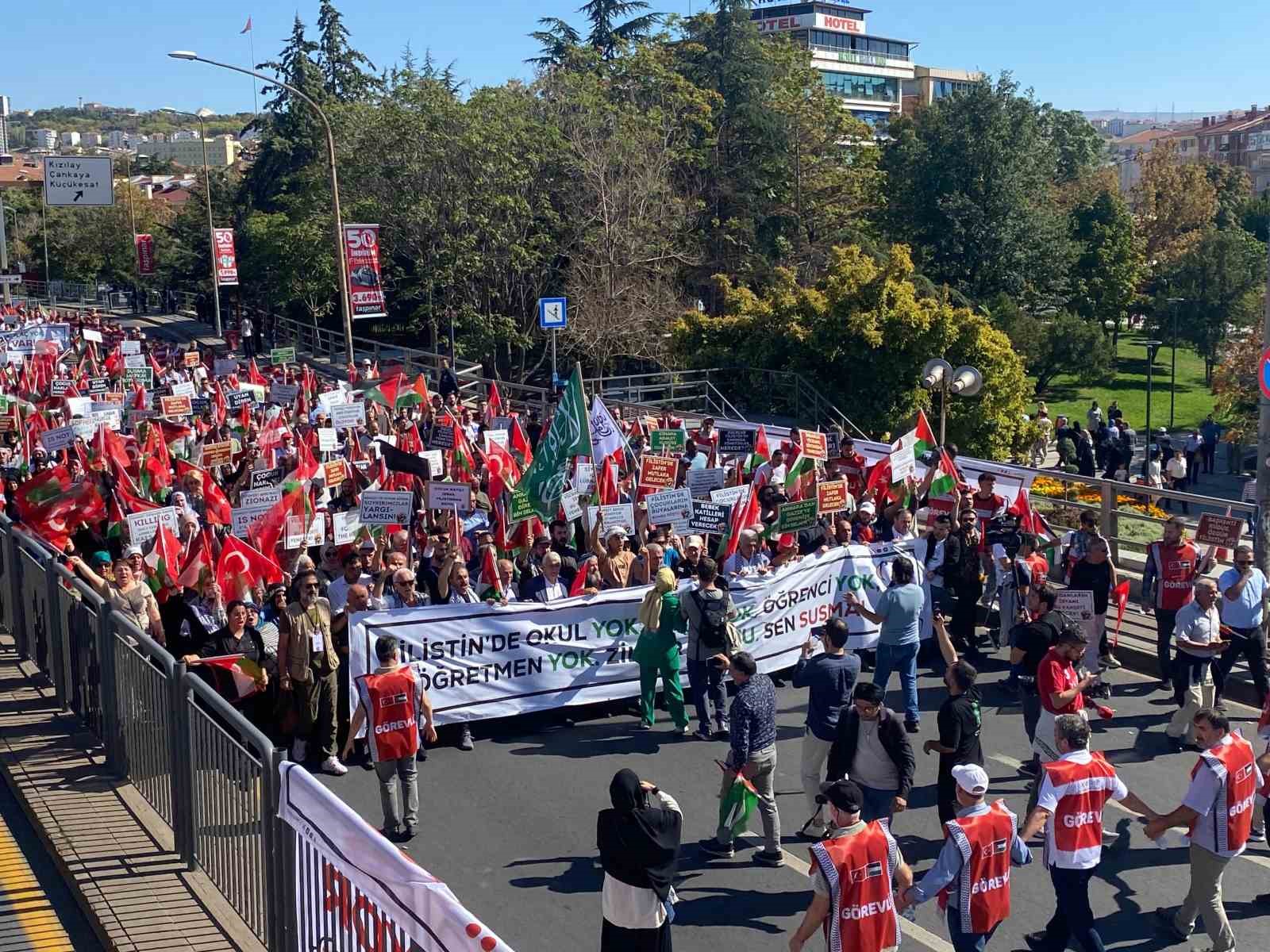 Ankara’da Filistin’e destek yürüyüşü
