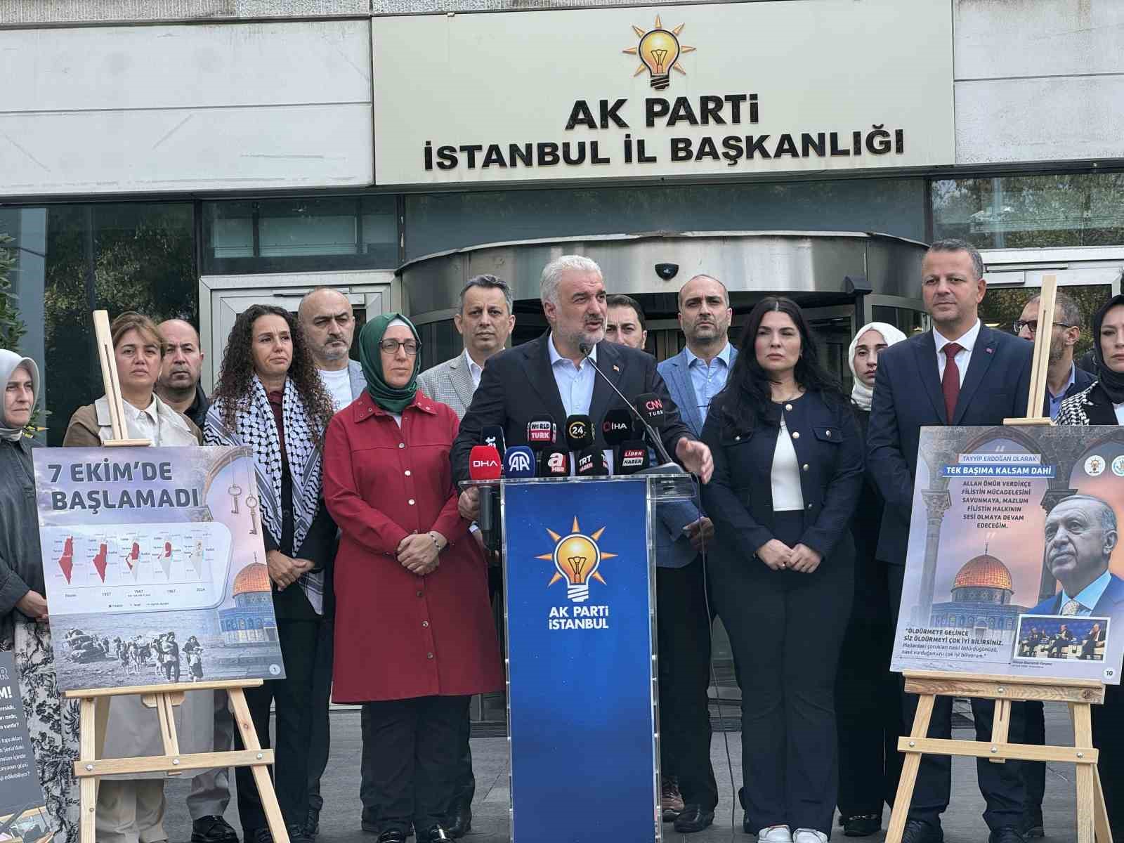 AK Parti İstanbul İl Başkanı Kabaktepe: “Bugün İsrail’in tüm insanlığa yönelik başlattığı soykırımın üzerinden 1 yıl geçti”
