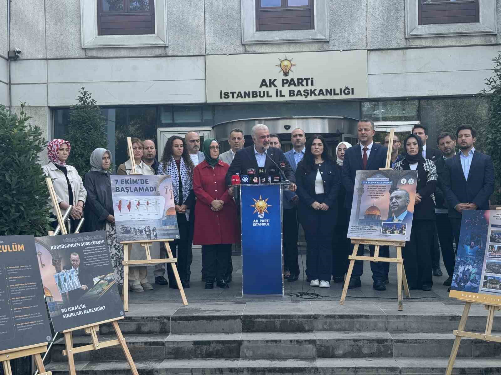 AK Parti İstanbul İl Başkanı Kabaktepe: “Bugün İsrail’in tüm insanlığa yönelik başlattığı soykırımın üzerinden 1 yıl geçti”
