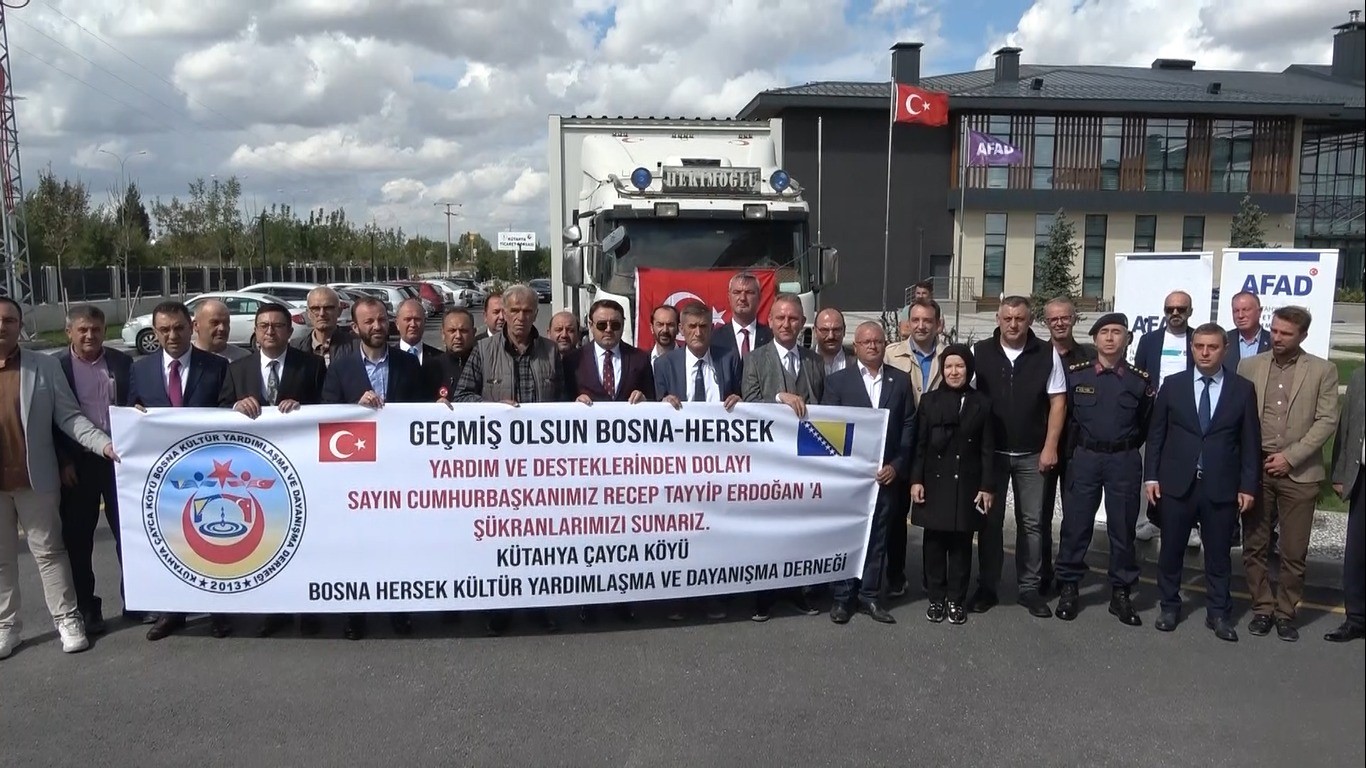 Selden etkilenen Bosna Hersek’e Kütahya’dan 60 adet konteyner
