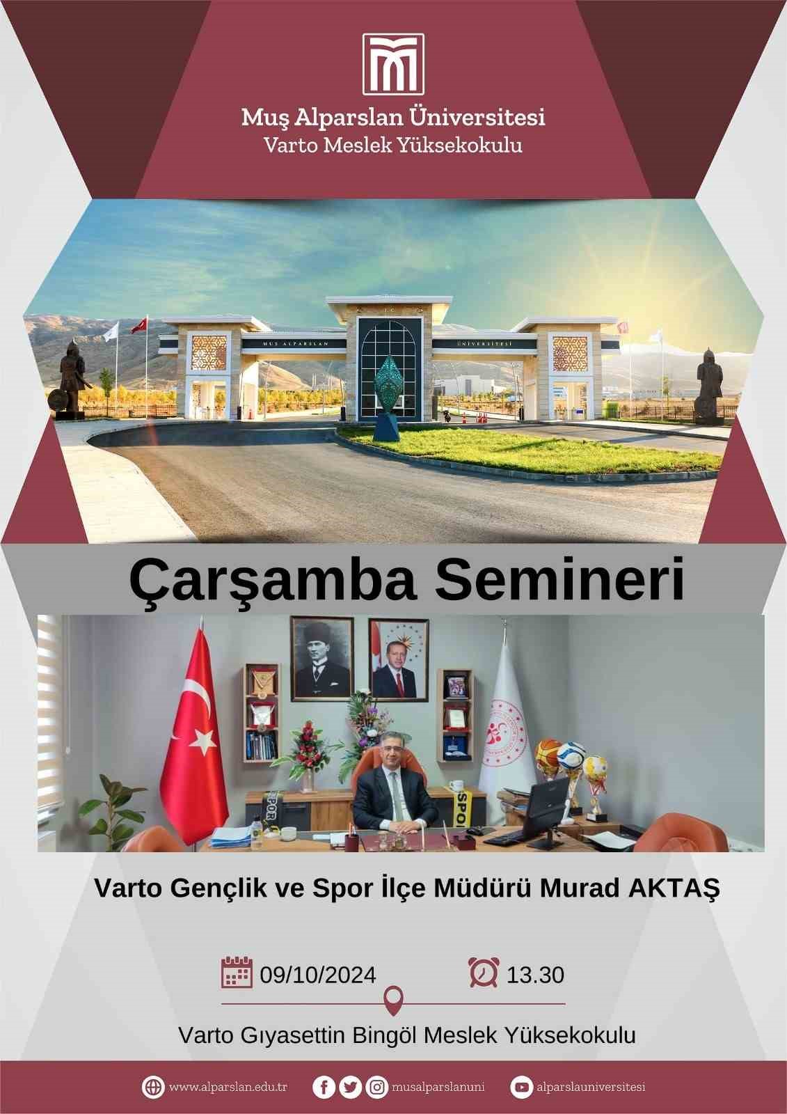 Varto’daki üniversite öğrencileri için ‘Çarşamba Semineri’ başladı
