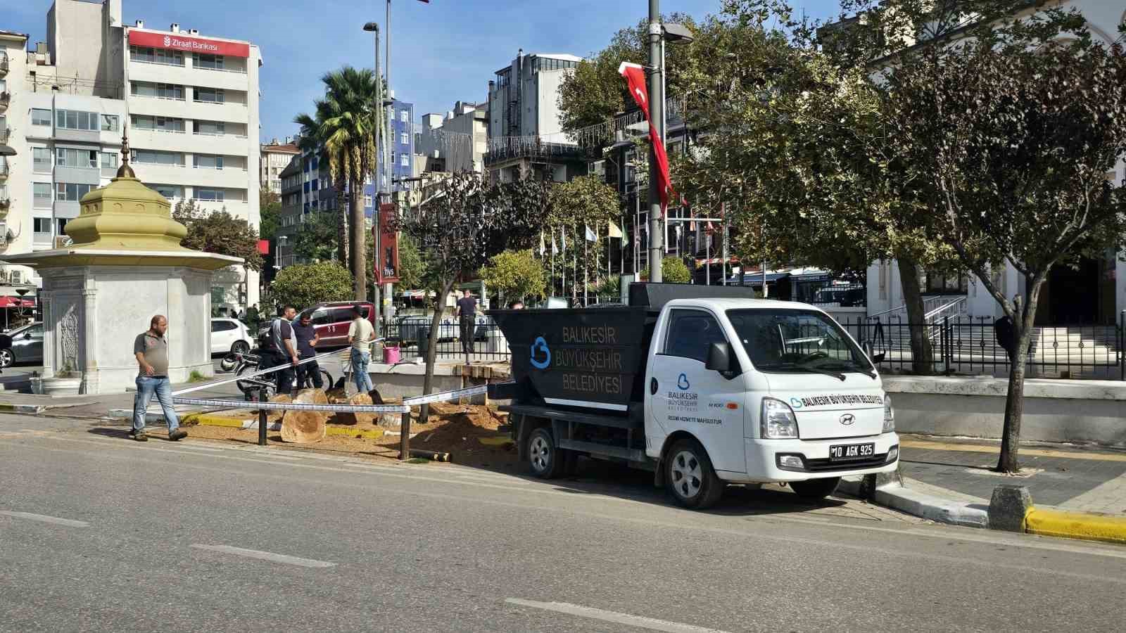 Bandırma’da asırlık kuruyan kavak ağacın kalan kısmı da kesildi
