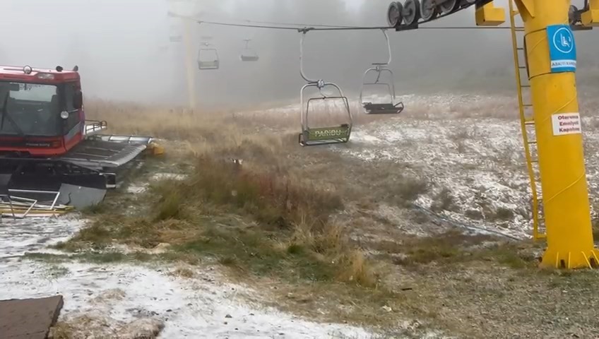 Uludağ’da beklenen kar yağışı başladı
