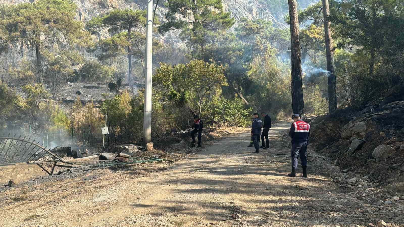 Asker ve itfaiye sahaya indi, yangının çıkış noktası ve sebebi araştırılıyor
