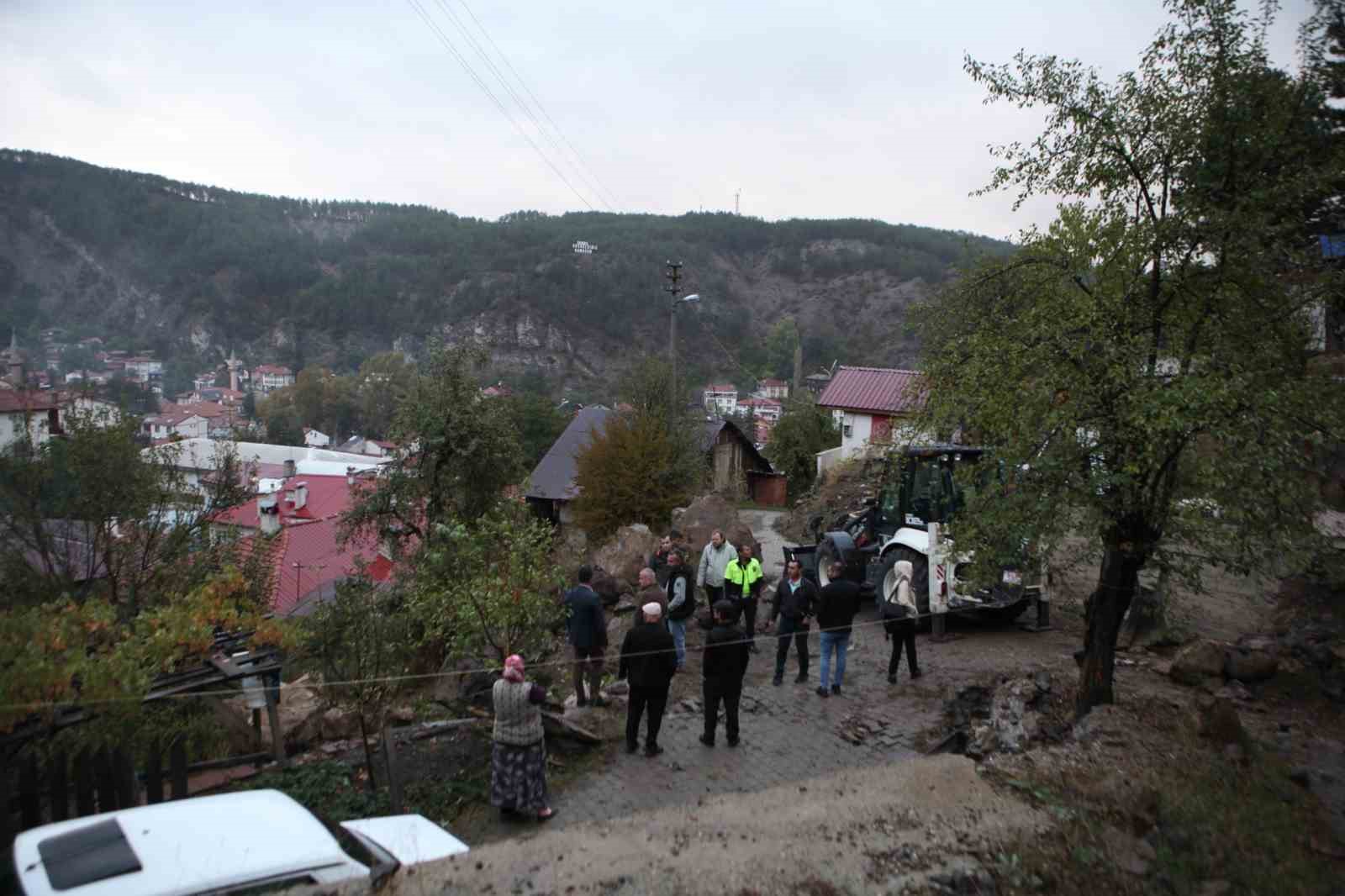 Dev kaya parçası yola düştü
