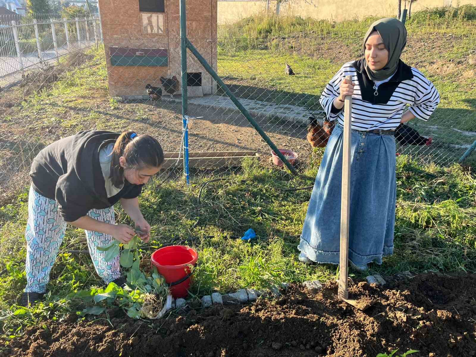 Gençler toprakla uğraşıp stres atıyor
