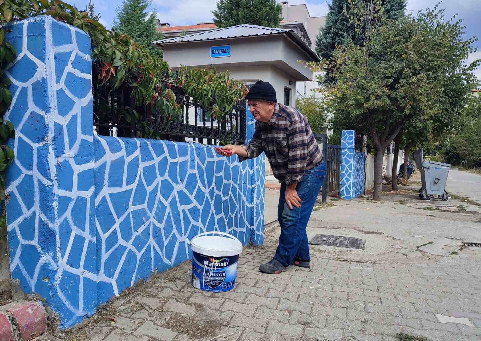 Veteriner Hekimden mezun olduğu köy okulunda örnek boya çalışması
