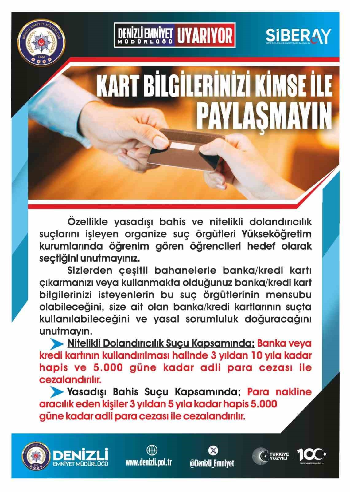 Denizli Emniyet Müdürlüğünden dolandırıcılık uyarısı
