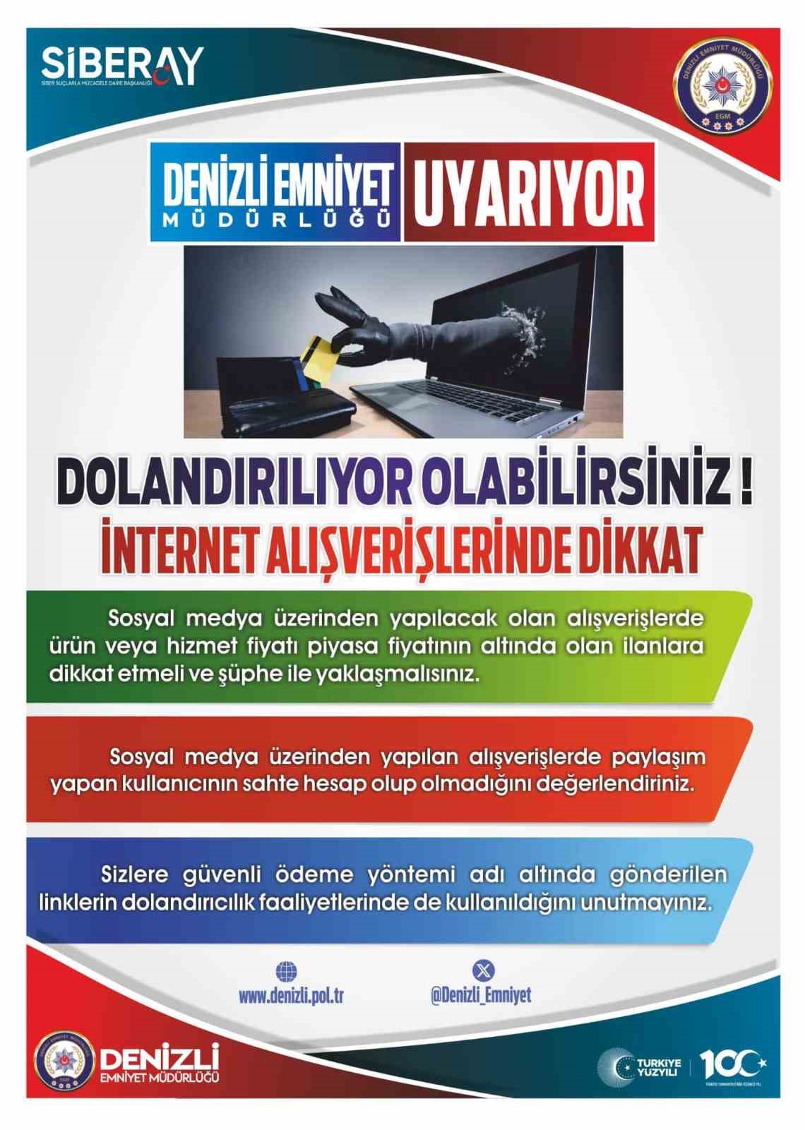 Denizli Emniyet Müdürlüğünden dolandırıcılık uyarısı
