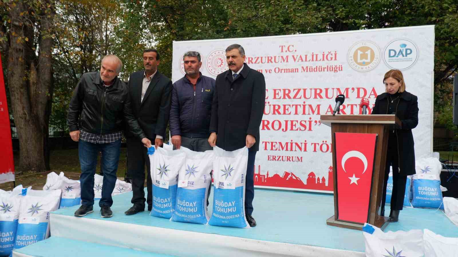 Erzurum’da DAP desteğiyle 935 ton buğday tohumu dağıtıldı
