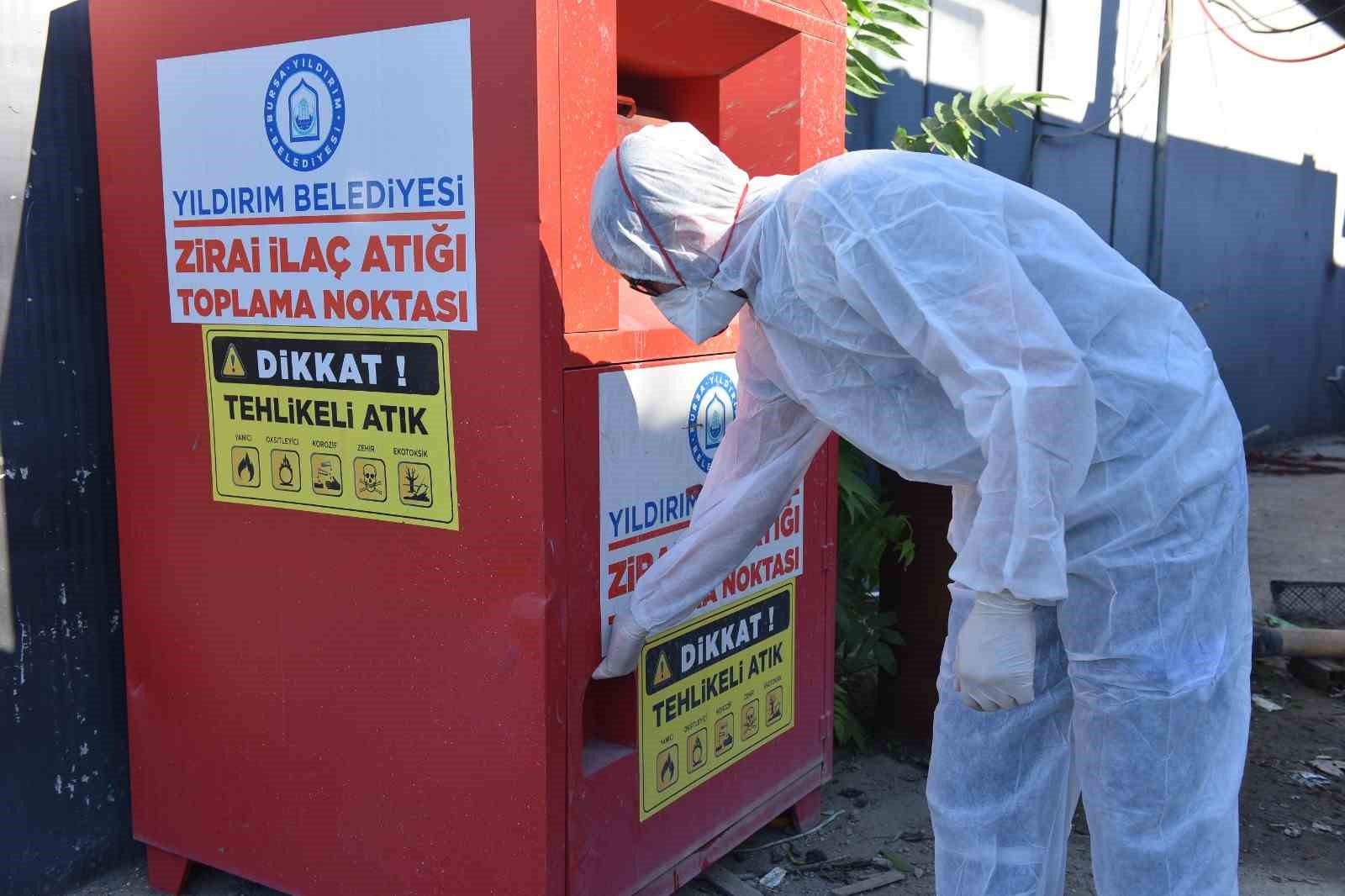 Yıldırım’da 580 kilogram zirai ilaç atık kutusu toplandı
