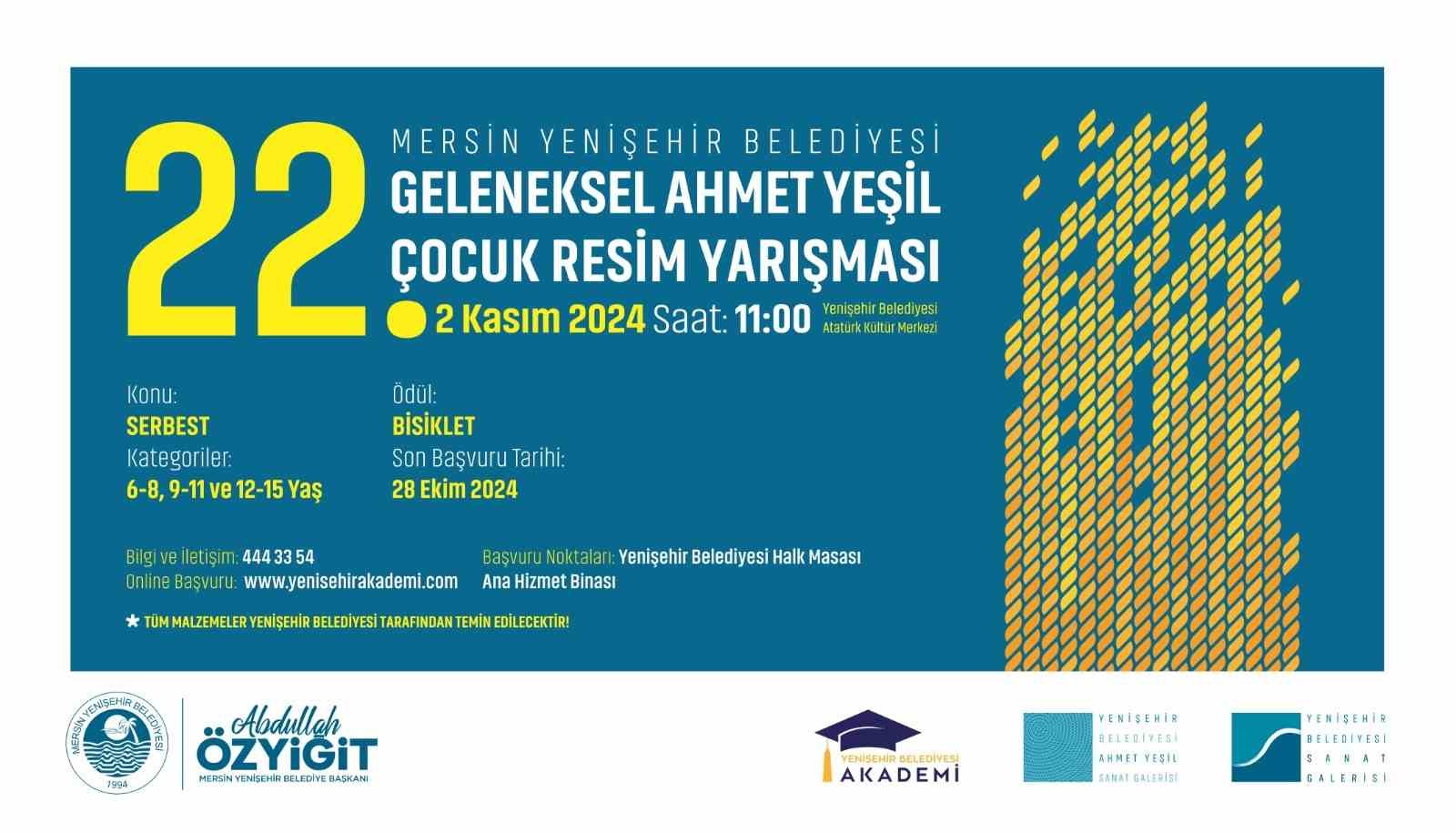 Ahmet Yeşil Çocuk Resim Yarışmasına başvurular başladı
