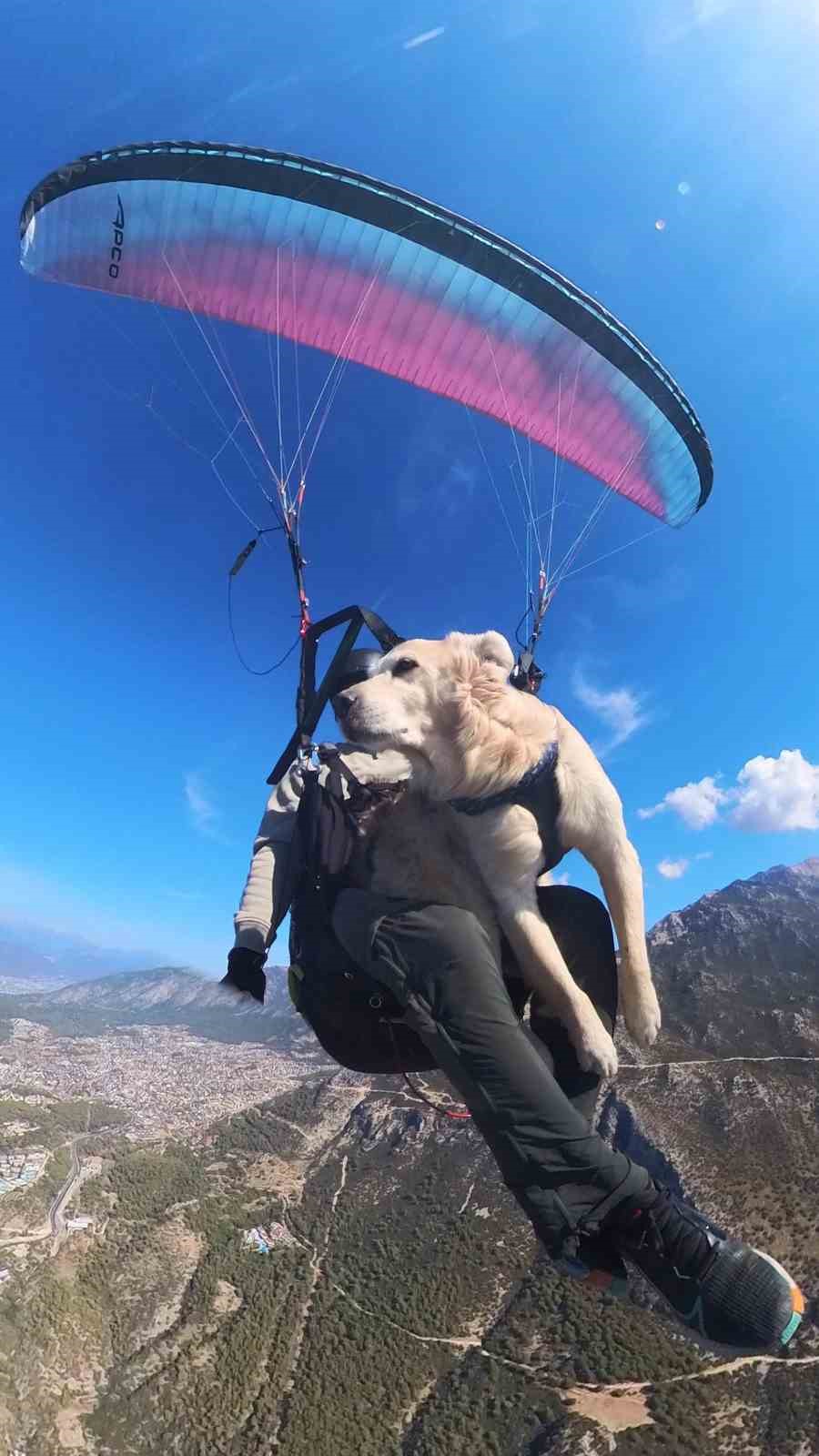 Köpeğiyle birlikte bin 700 metreden atladı
