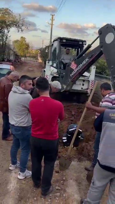 Yol çalışmasında doğal gaz borusu delindi, ekiplerin erken müdahalesi faciayı önledi
