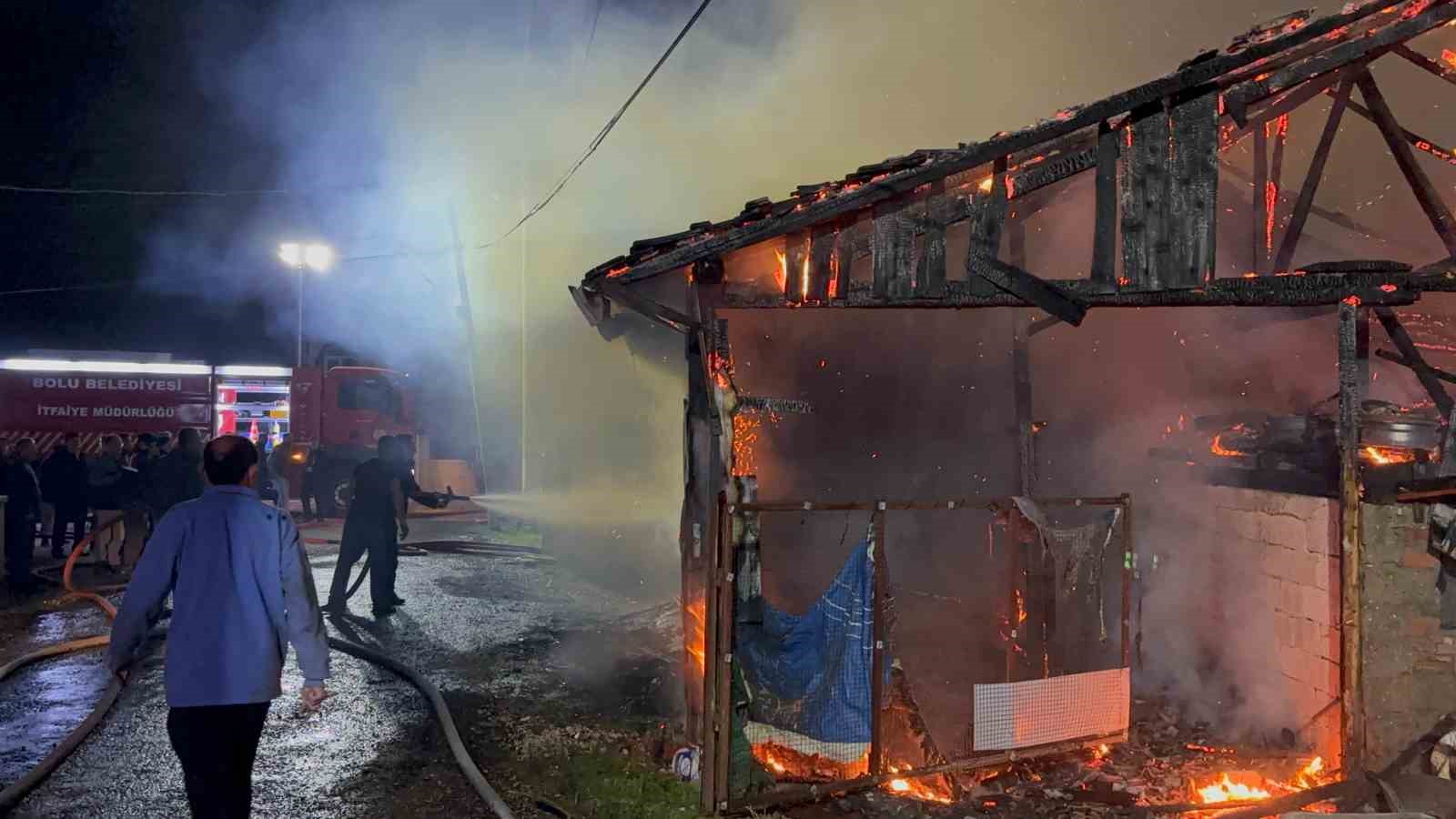 Bolu’da ev, samanlık, odunluk ve depo alev alev yandı
