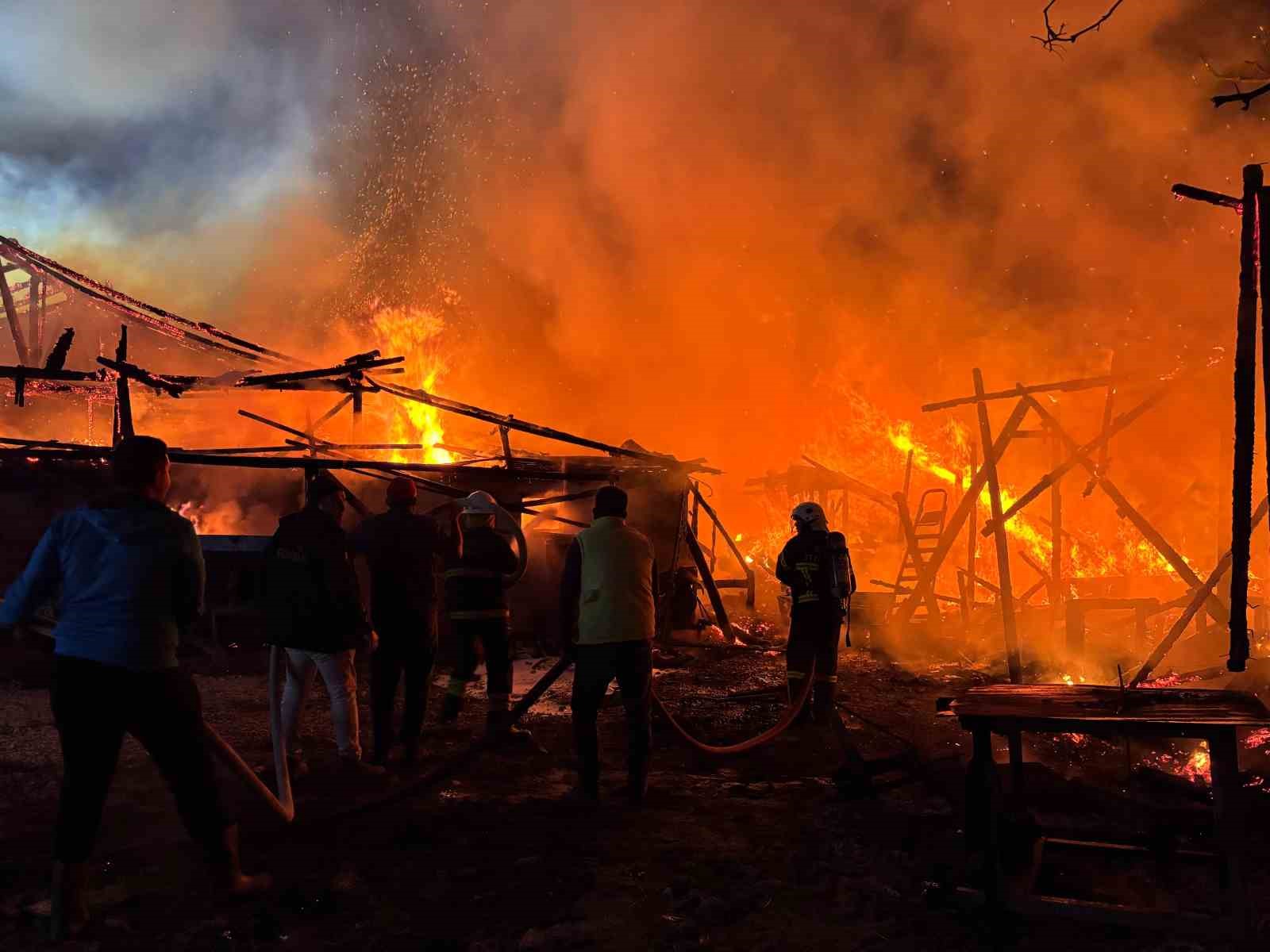 Bolu’da ev, samanlık, odunluk ve depo alev alev yandı
