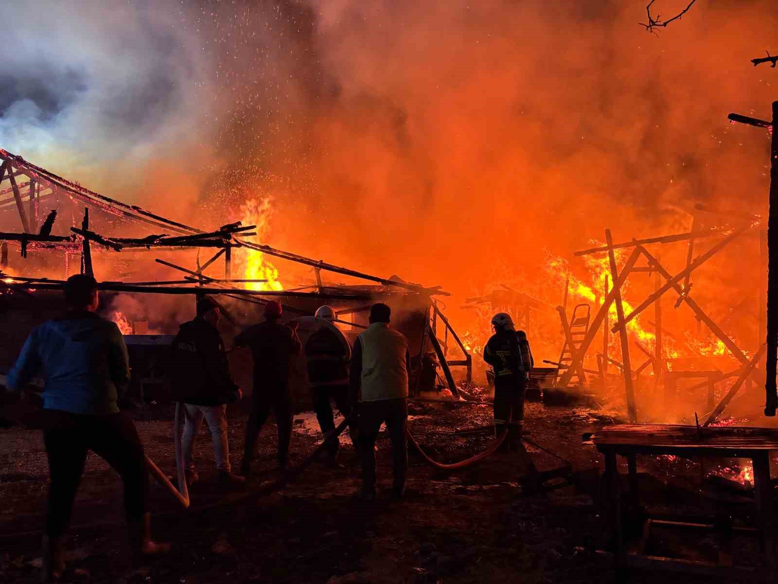 Bolu’da ev, samanlık, odunluk ve depo alev alev yandı
