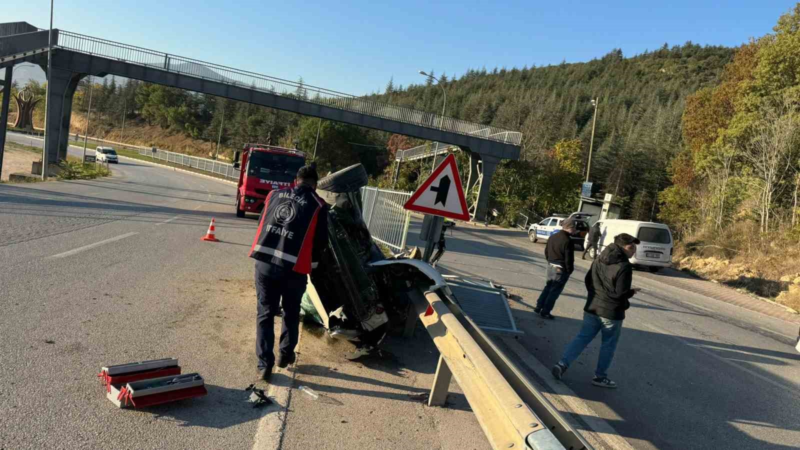 Otomobilin takla attığı kazada 1 kişi yaralandı
