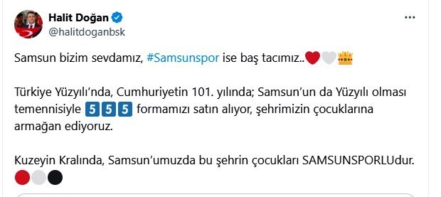 Samsun’da, belediye başkanlarından forma kampanyasına büyük destek
