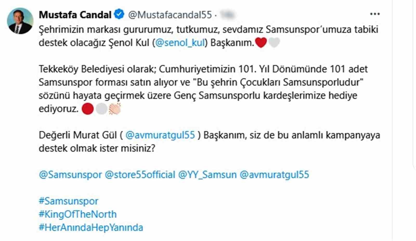 Samsun’da, belediye başkanlarından forma kampanyasına büyük destek
