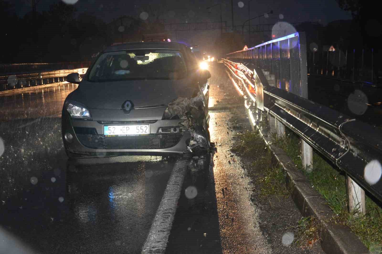 Kediye çarpmamak için bariyerlere çarptı: 2 yaralı
