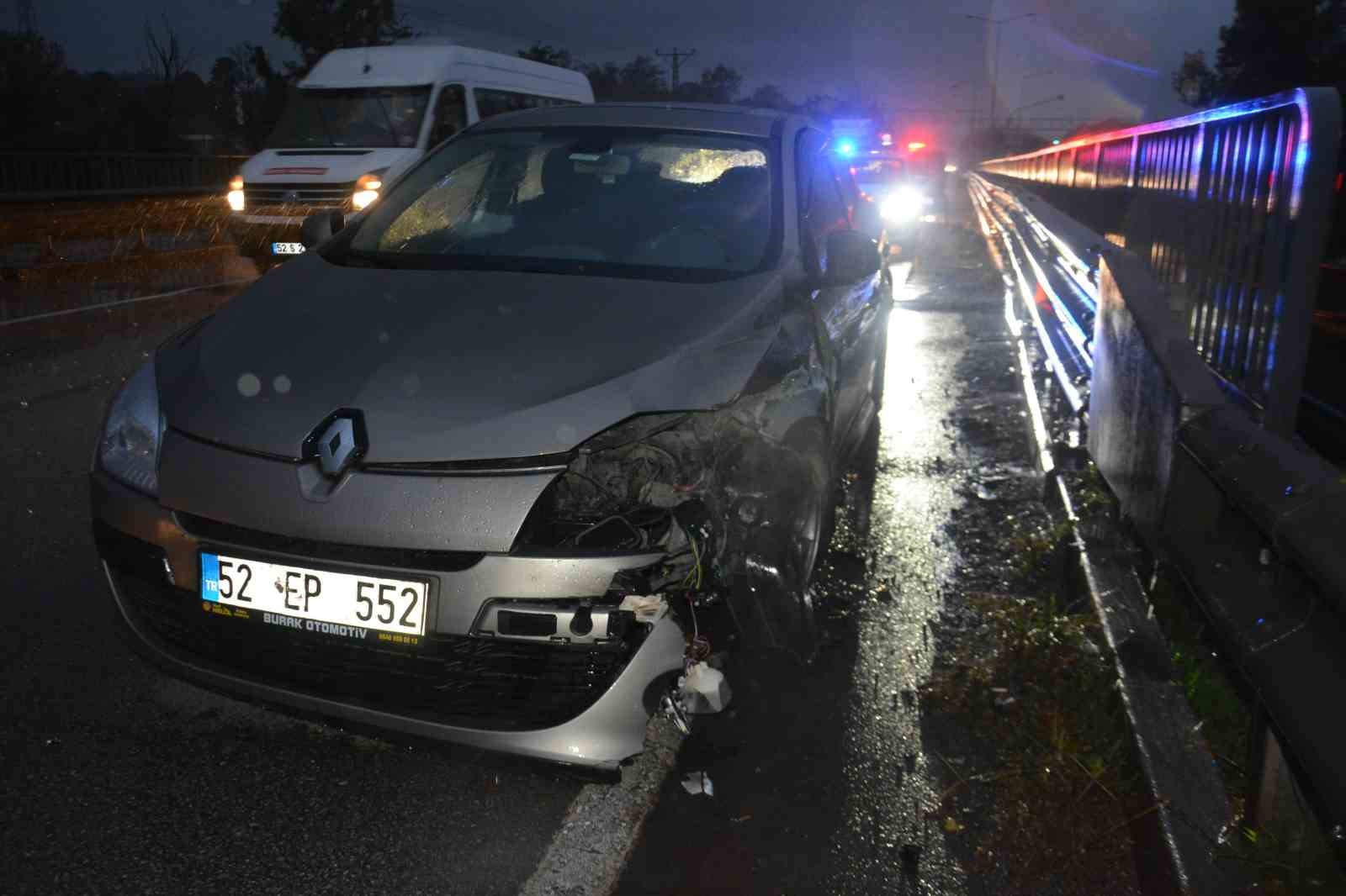 Kediye çarpmamak için bariyerlere çarptı: 2 yaralı
