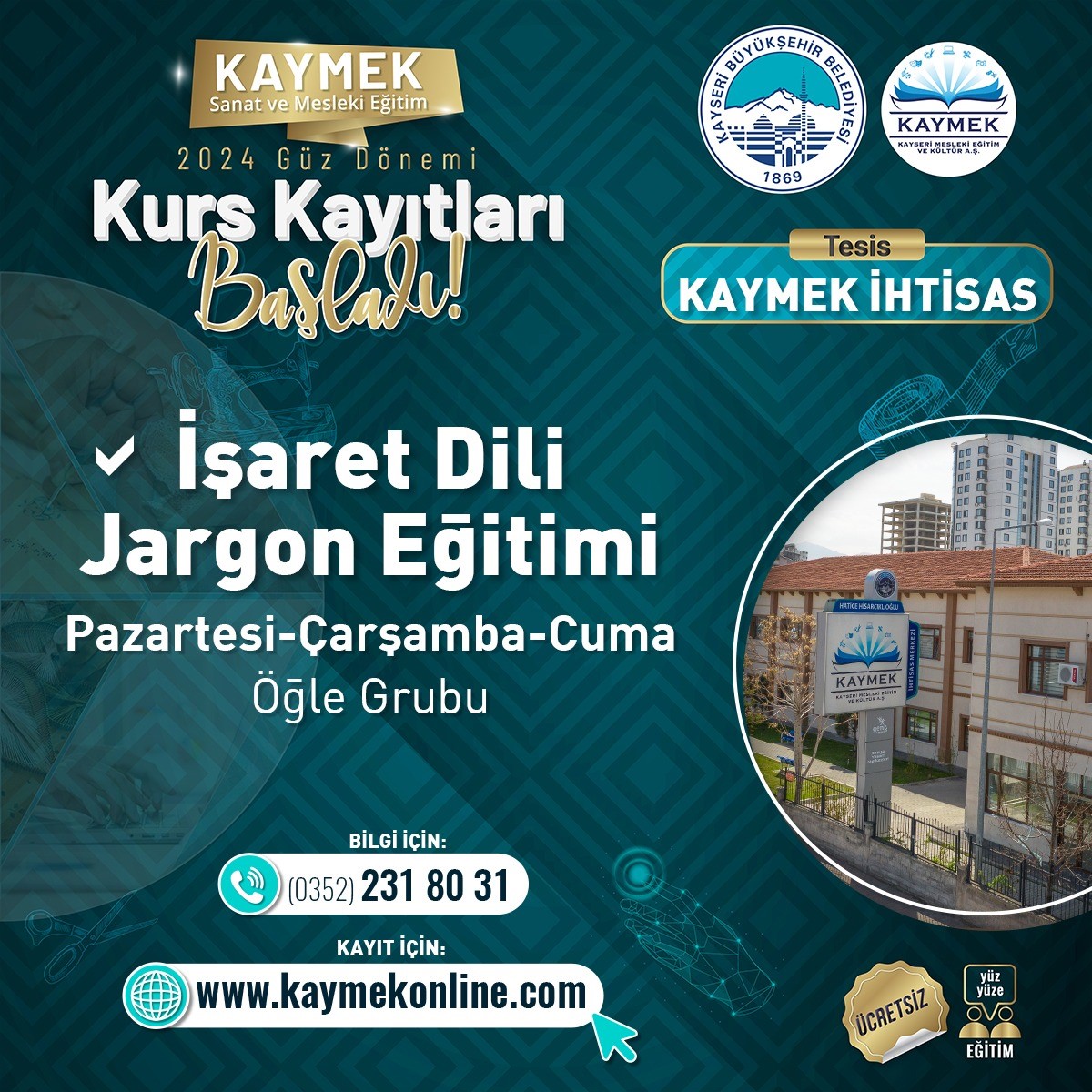 Büyükşehir KAYMEK’in yeni kurslarına kayıtlar başladı
