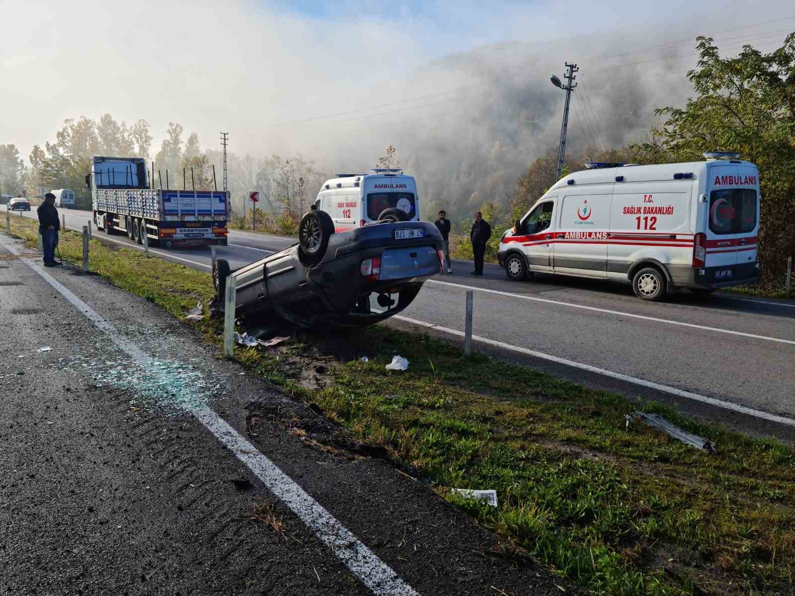 Zonguldak-Ankara kara yolunda feci kaza, 2 yaralı
