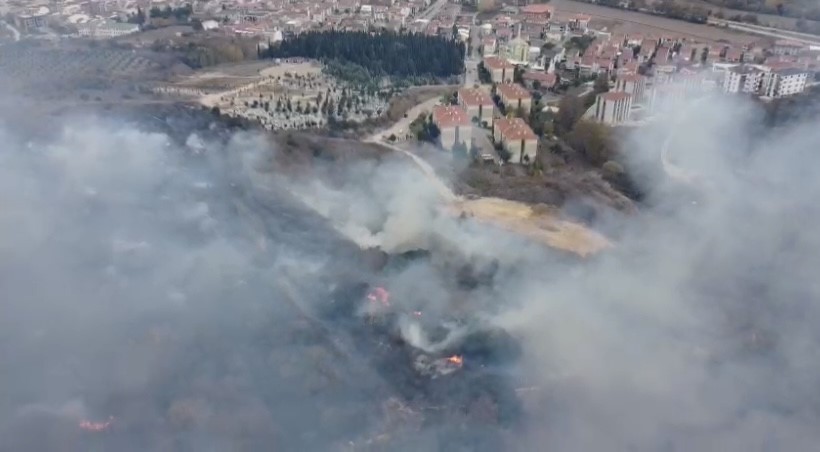 Biga’da orman yangını
