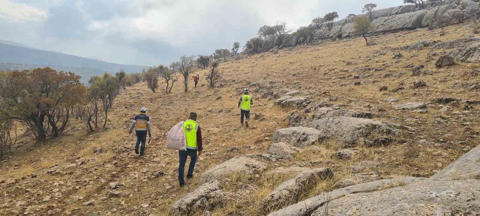 Uçurumda mahsur kalan keçiyi ERKUT ekipleri kurtardı
