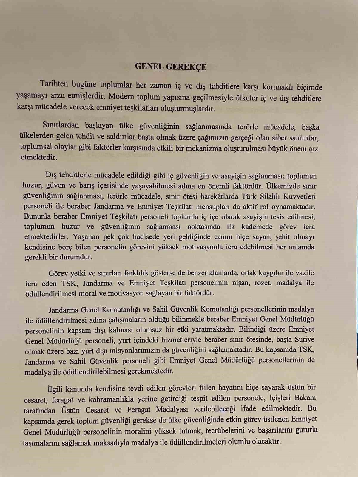 Özdemir’den emniyet teşkilatı personeli için kanun teklifi
