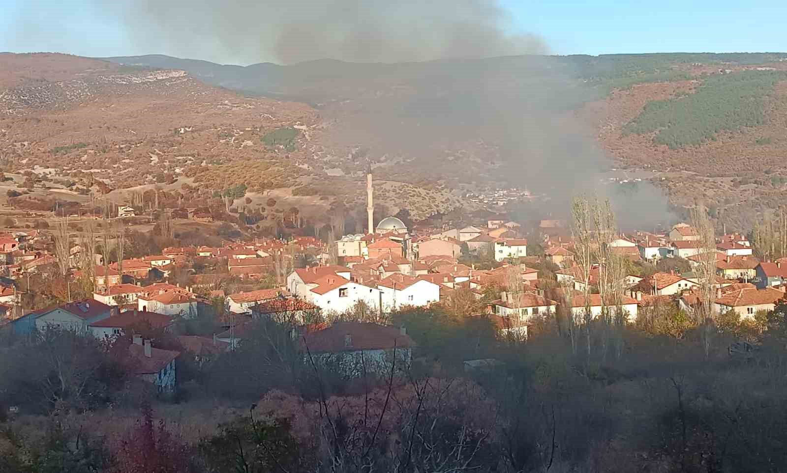 Tavşanlı’nın Kızılçukur köyünde korkutan yangın
