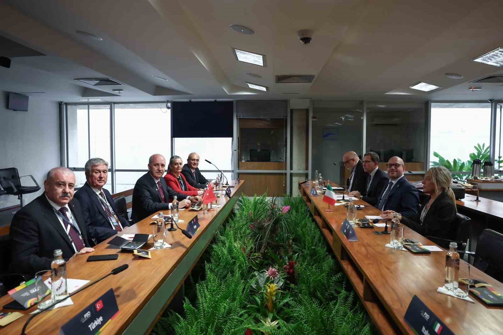 TBMM Başkanı Kurtulmuş, İtalyan mevkidaşı Fontana ile bir araya geldi
